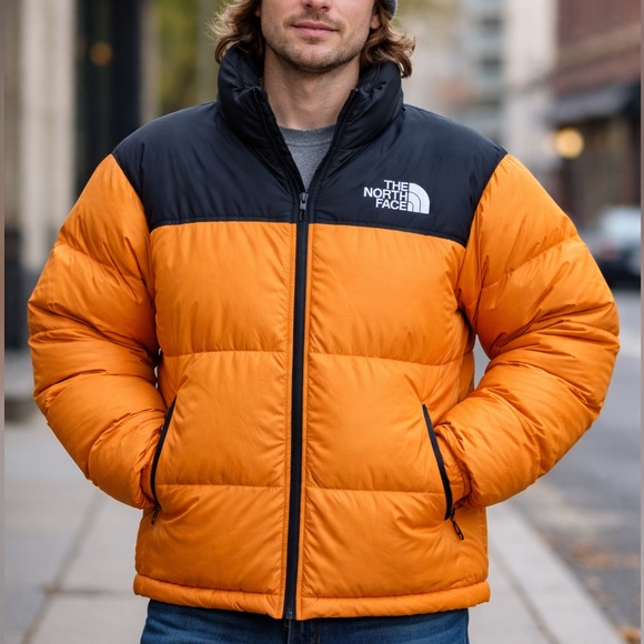 The North Face Other - The North Face Orange and Black Puffer Jacket